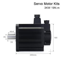 3KW 19N.m AC Servo Motor Driver Kits 1500RPM 220V AASD-40A+180ST-M19015 for CNC Router