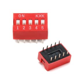 5Pcs Slide Type SMT Dip Switch 1 2 3 4 5 6 7 8 Bit .54mm Position Way DIP Pitch Toggle Dial(1Pin Red)