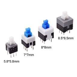 10Pcs Tact Tactile Mini On Off Self-Locking Switch Push Button Momentary Latching DIP 6 Pin with Cap(5.8x5.8mm,Black Cap,Unlock)