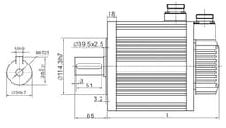 4.5KW 180ST-M21520 AC servo Motor 2000RPM 21.5Nm 220V/380V and servo Driver JB-1000C50L/H with 5m Cable(220V)
