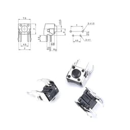 50PCS Mini Micro Momentary Tactile Push Button Switch 6 * 6 * 4.3/5/6/7/8/9.5mm Right Angle with Stent 4 Pin DIP(6X6X4.3MM)
