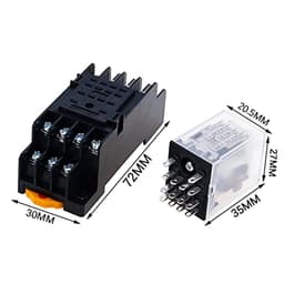 Relay HH54P MY4NJ Plug-in Relay PYF14A DC/AC 12v 24v 36v 48v 110v 220v DC/AC 5A Silver Contact 14pins 4PDT rele Socket(Ac,24V)