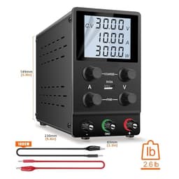 DC Power Supply Variable,0-30V 0-10A Adjustable Switching DC Regulated Bench Power Supply,Coarse and Fine Adjustment(LCD Screen 30V5A)