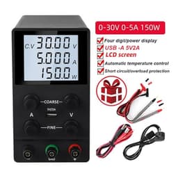 DC Power Supply Variable,0-30V 0-10A Adjustable Switching DC Regulated Bench Power Supply,Coarse and Fine Adjustment(LCD Screen 30V5A)