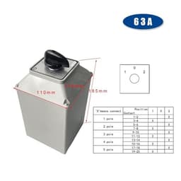 LW26-63/5M Changeover Cam Switch 63A 5 Poles Electrical 3 Position Rotary Selector(102)