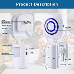 Motion Sensor Alarm - 100m Long Distance Wireless Driveway Alarm