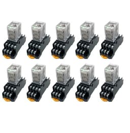 5SET HH54P MY4NJ Plug-in Relay PYF14A DC/AC 12v 24v 36v 48v 110v 220v DC/AC 5A Silver Contact 14pins 4PDT rele Socket(DC,12V)