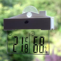 Temperature Humidity Meter Suction Cup LCD Indoor Outdoor Weather Station