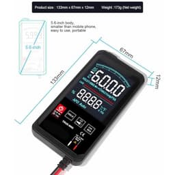 Digital Multimeter Touch Screen Voltmeter Ammeter Frequency Tester Black