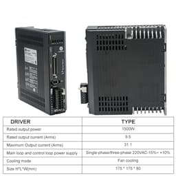 1500W 220V 9.5A AC Servo Driver L7-1500+ Motor ACM13015H2 17 Bit Brake Resistance