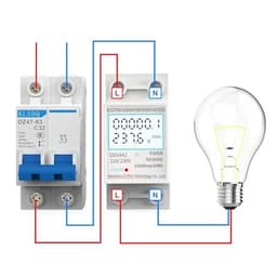 Energy Meter 2P Single Phase Voltage Current Power Consumption Meter