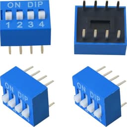 20PCS Slide Toggle Switch Dual Row 8 Pin 4 Position Pitch 2.54mm Blue Toggle Switch Straight Plug Flat Toggle Switch for Circuit Board Breadboard PCB