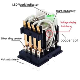 Relay HH54P MY4NJ Plug-in Relay PYF14A DC/AC 12v 24v 36v 48v 110v 220v DC/AC 5A Silver Contact 14pins 4PDT rele Socket(Ac,24V)
