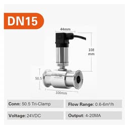 304 Stainless Steel Turbine Flow Meter Liquid Flow Sensor Inline Pipeline Water Flow Transmitter 4-20mA Output
