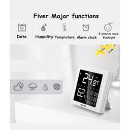 LCD Display Electric Temperature and Humidity Meter W/Clock Time Date Function Thermometer