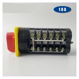 10 Position LW5-16/6 Rotary Cam Switch 6 Pole 16A Amp Square Plate Changeover Knob Selector Silver Contact