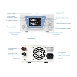 Bench Source Laboratory dc stabilized Power Supply Adjustable Variable Digital Regulated 30v 20a 60v 10a(30V 20A,220 V)