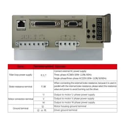 T3L-L20F L30F 220V AC 50 60Hz Input 10A 15A Servo Driver with RS485 Feedback for 600w 750w 1Kw 1.5Kw 2Kw 3.8Kw CNC Motor(T3L-L20F-RABN 10A)