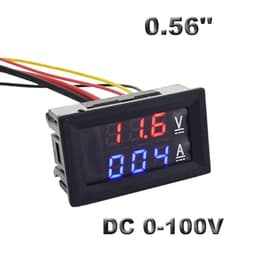 0.56'' Digital Voltmeter Ammeter DC 0-100V AC60-500V 1A 10A 50A 100A Red Blue LED Display Voltage Current Meters(DC 0-100V no shunt,0-10A)