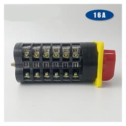 10 Position LW5-16/6 Rotary Cam Switch 6 Pole 16A Amp Square Plate Changeover Knob Selector Silver Contact
