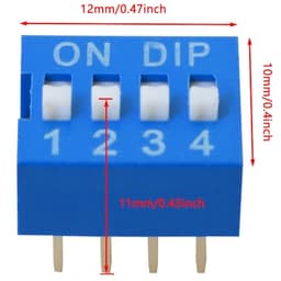 20PCS Slide Toggle Switch Dual Row 8 Pin 4 Position Pitch 2.54mm Blue Toggle Switch Straight Plug Flat Toggle Switch for Circuit Board Breadboard PCB