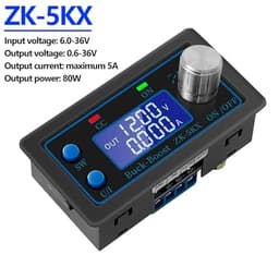1PCS Boost Converter CC CV 0.6-36V 4/5A 5V 6V 12V 24V 35-50W/80W Power Module Adjustable Regulated Laboratory Power Supply(ZK-5KX)
