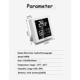 LCD Display Electric Temperature and Humidity Meter W/Clock Time Date Function Thermometer