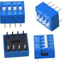 20PCS Slide Toggle Switch Dual Row 8 Pin 4 Position Pitch 2.54mm Blue Toggle Switch Straight Plug Flat Toggle Switch for Circuit Board Breadboard PCB