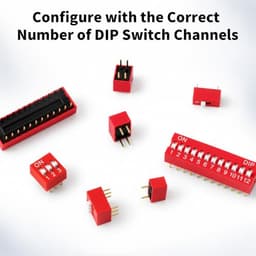 10 PCS 4 Pin 2 Positions DIP Switch, 2.54mm Pitch, Red