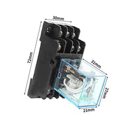 10pcs Intermediate Relay HH53P MY3NJ Plug-in DC AC12v 24v AC110v 220v 5a Silver Contact PYF11a 11pins Socket(AC 12V)