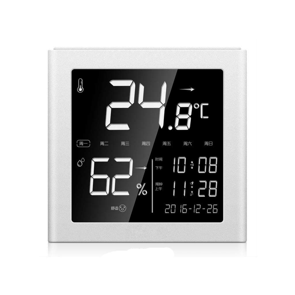 LCD Display Electric Temperature and Humidity Meter W/Clock Time Date Function Thermometer