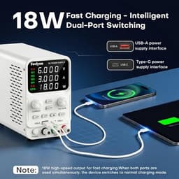 Variable DC Power Supply 0-30V 0-10A, Adjustable Regulated Bench Power Supply with Encoder Control, Output ON/Off Button, 4-Digit LED Display, 4