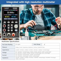 OWON SPM8205 2 in 1 Power Supply & Multimeter Bench Power Supply (0-80V,0-20A), DC Power Supply Variable, Bench Power Supply, with 2.8 inch High