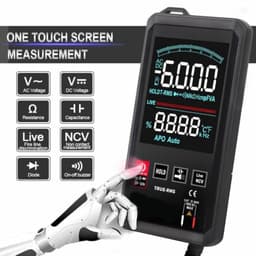 Digital Multimeter Touch Screen Voltmeter Ammeter Frequency Tester Black