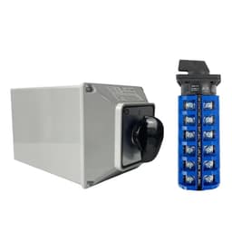 LW26-63/6M 63A 6-Pole Changeover cam Switch Electrical Multi-Position Rotary selector with Protective Cover Box housing IP65(102)