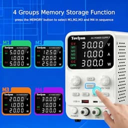 Variable DC Power Supply 0-30V 0-10A, Adjustable Regulated Bench Power Supply with Encoder Control, Output ON/Off Button, 4-Digit LED Display, 4