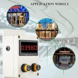 Digital People Counter with Infrared Sensor, Customer Traffic Monitor, Counts 0-99999, Reflector Range 0-2m, Ideal for Markets & Shopping Malls
