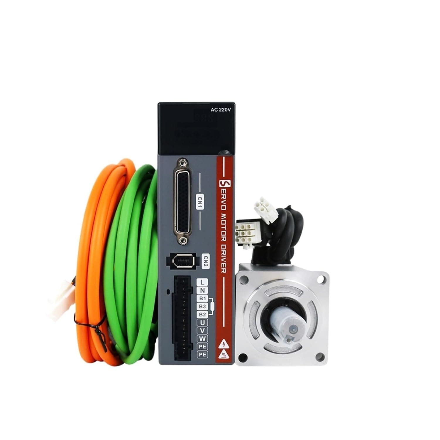 A5 200W 400W 600W 750W 1000W AC Servo Motor Controller Driver Kit 220V 3000RPM IP65 AC Servo Motor Driver Controller Kit(400W Absolute 17)