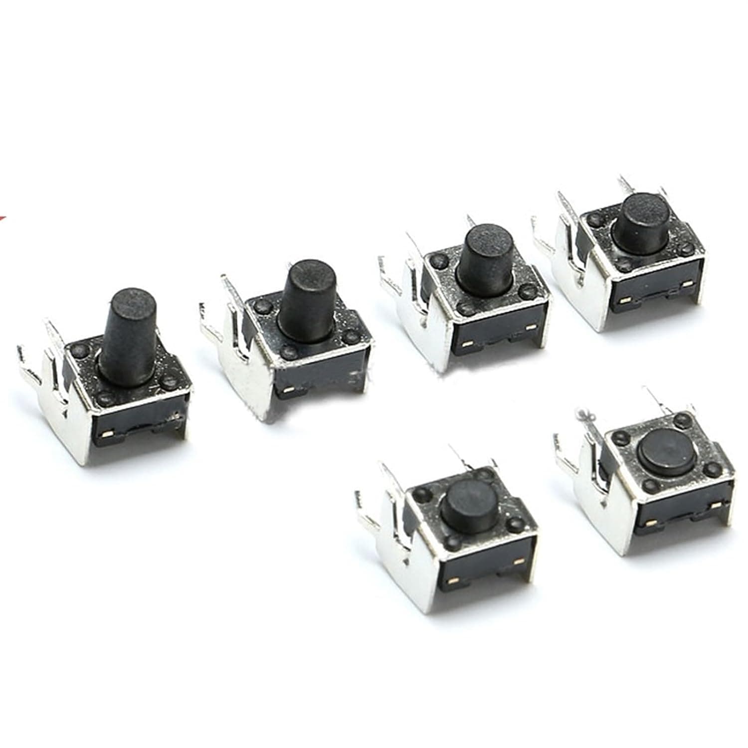 50PCS Mini Micro Momentary Tactile Push Button Switch 6 * 6 * 4.3/5/6/7/8/9.5mm Right Angle with Stent 4 Pin DIP(6X6X4.3MM)