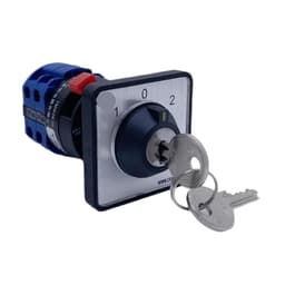 LW26 Three Position 20A Two Poles Universal Changeover Cam Switch with Lock Key 22mm Hole YMW26-20YS3/2S1