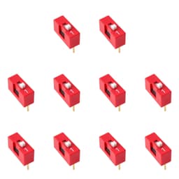 10 PCS 4 Pin 2 Positions DIP Switch, 2.54mm Pitch, Red