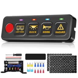 SnowyFox 4 Gang Switch Panel Circuit Control Power Relay Box 4 Modes