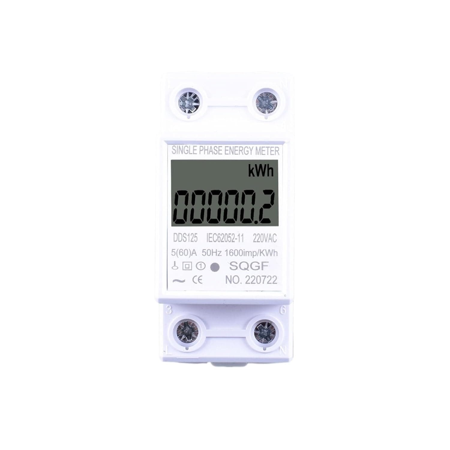 LCD Digital Display Power Consumption Meter Single Phase Energy Meter