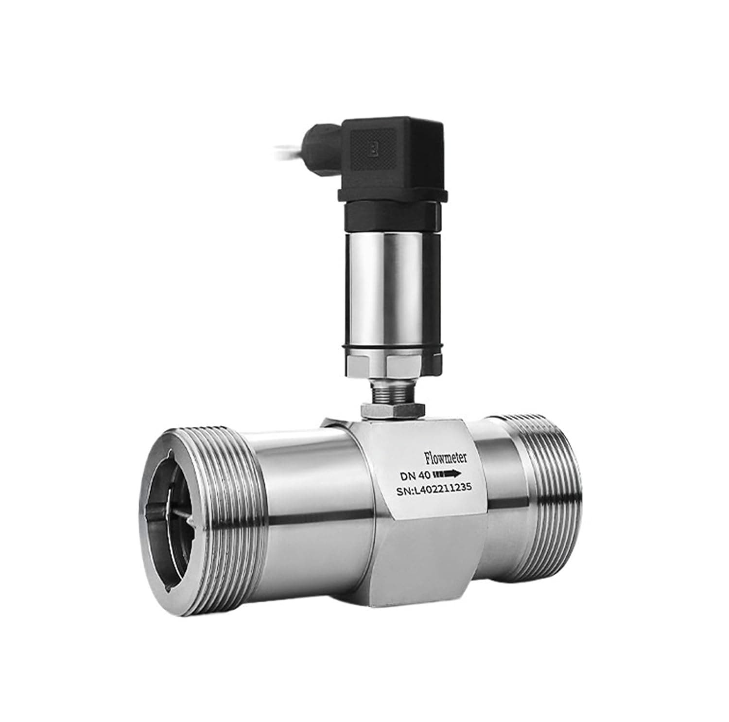 Liquid Flow Meter 4-20mA Pipeline Hydraulic Flow Meter 485 Flow Sensor(DN15 Thread 4-20mA)
