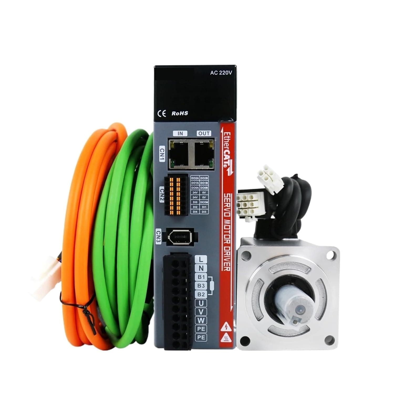 200W 400W 600W 750W 1000W Ethercat AC Servo Motors Drivers 3000RPM 220V AC Servo Motor Driver Kit for Automated Machine