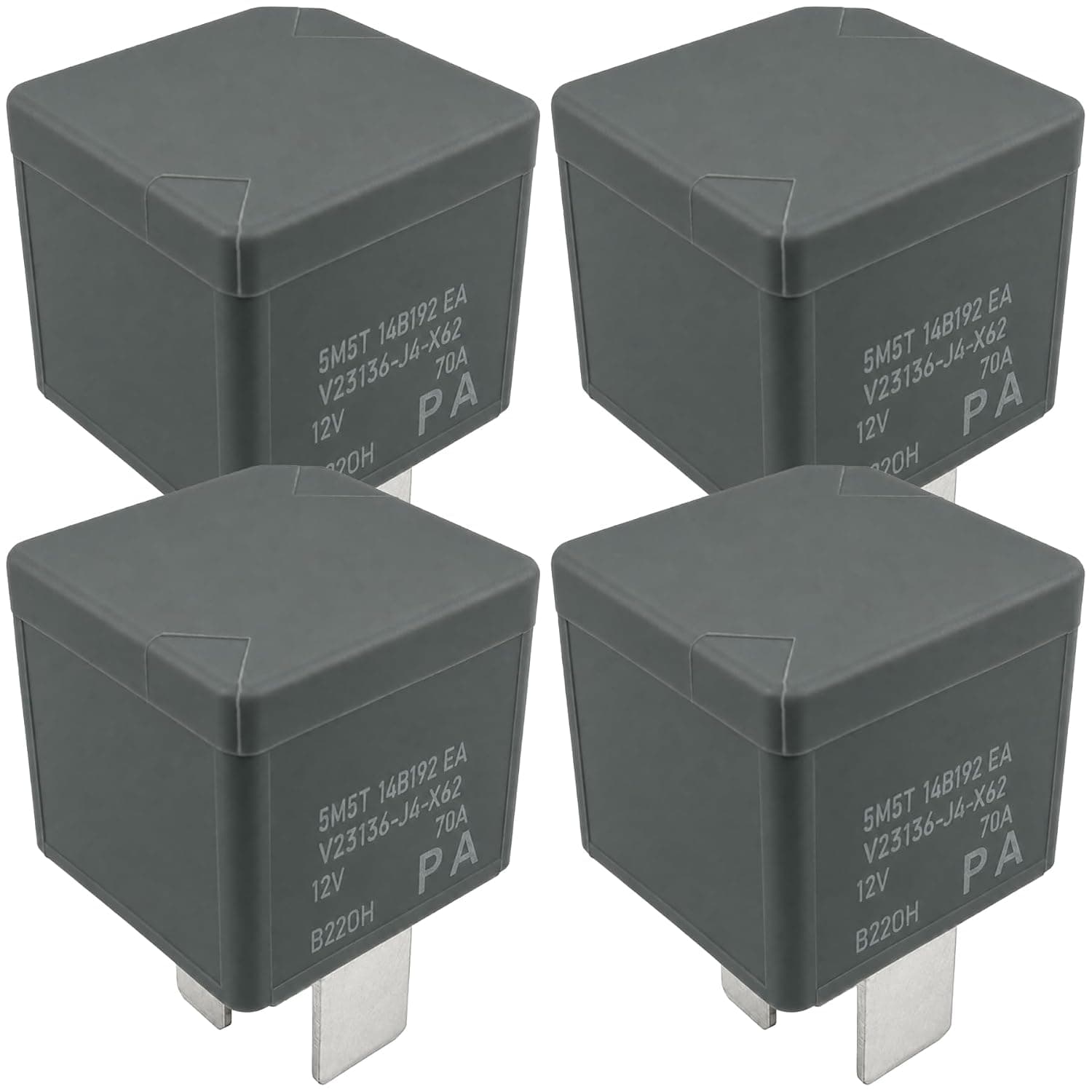 5M5T-14B192-EA V23136-J4-X62 Relay 12V 70A 4-Pin SPST (4-Pack)
