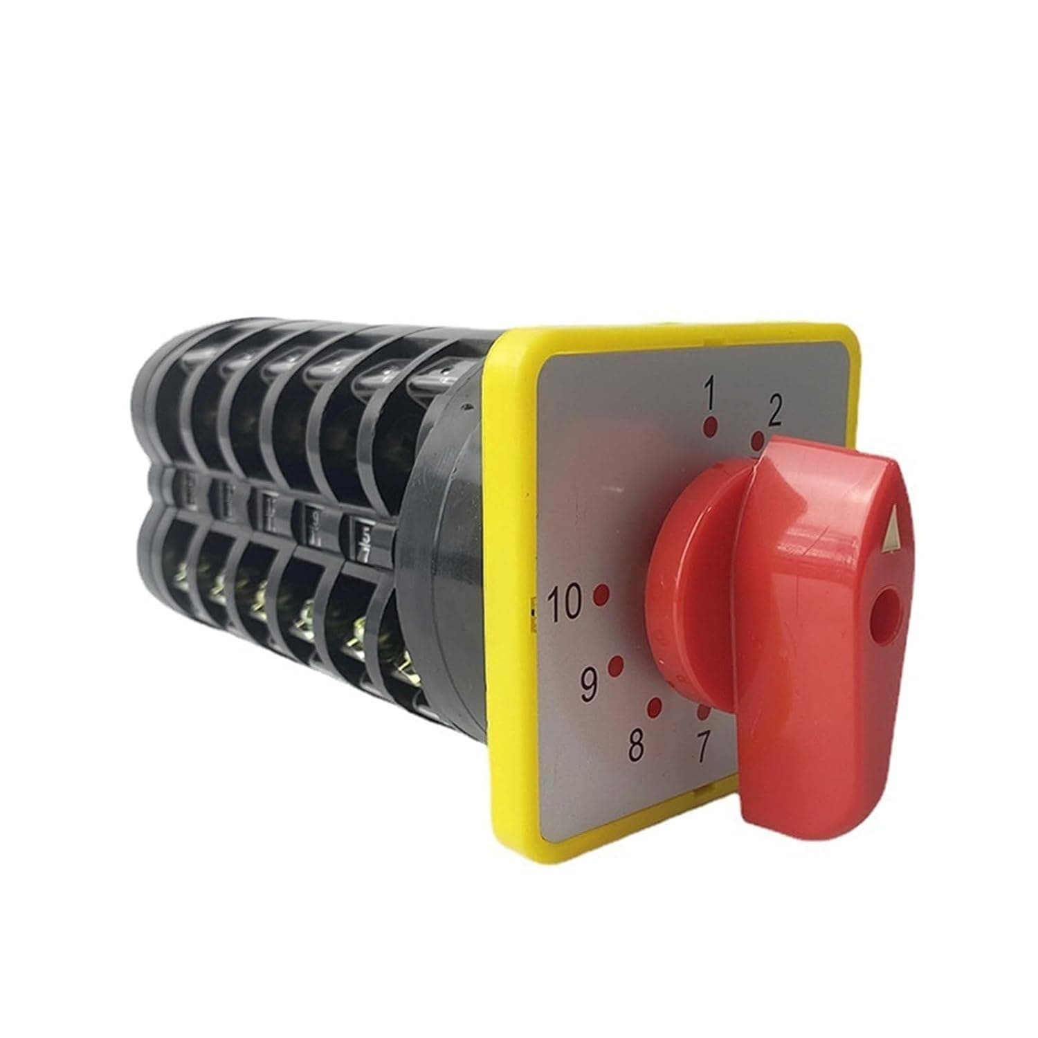 10 Position LW5-16/6 Rotary Cam Switch 6 Pole 16A Amp Square Plate Changeover Knob Selector Silver Contact